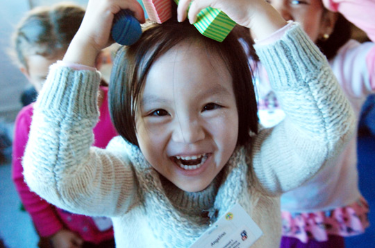 Closeup of smiling kid